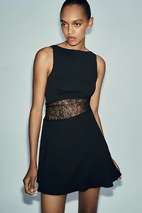 SHORT COMBINATION LACE DRESS