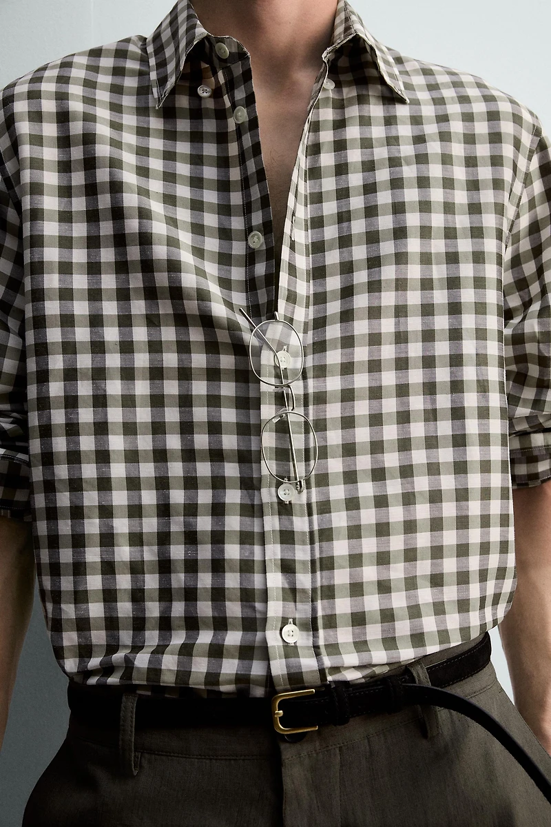 CHEMISE À CARREAUX RAMIE - SOIE