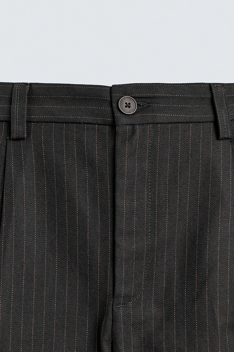 STRIPED TEXTURED CHINO PANTS