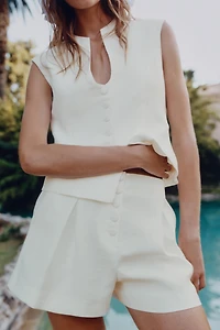 COVERED BUTTON TOP