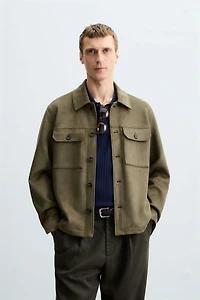 FAUX SUEDE OVERSHIRT