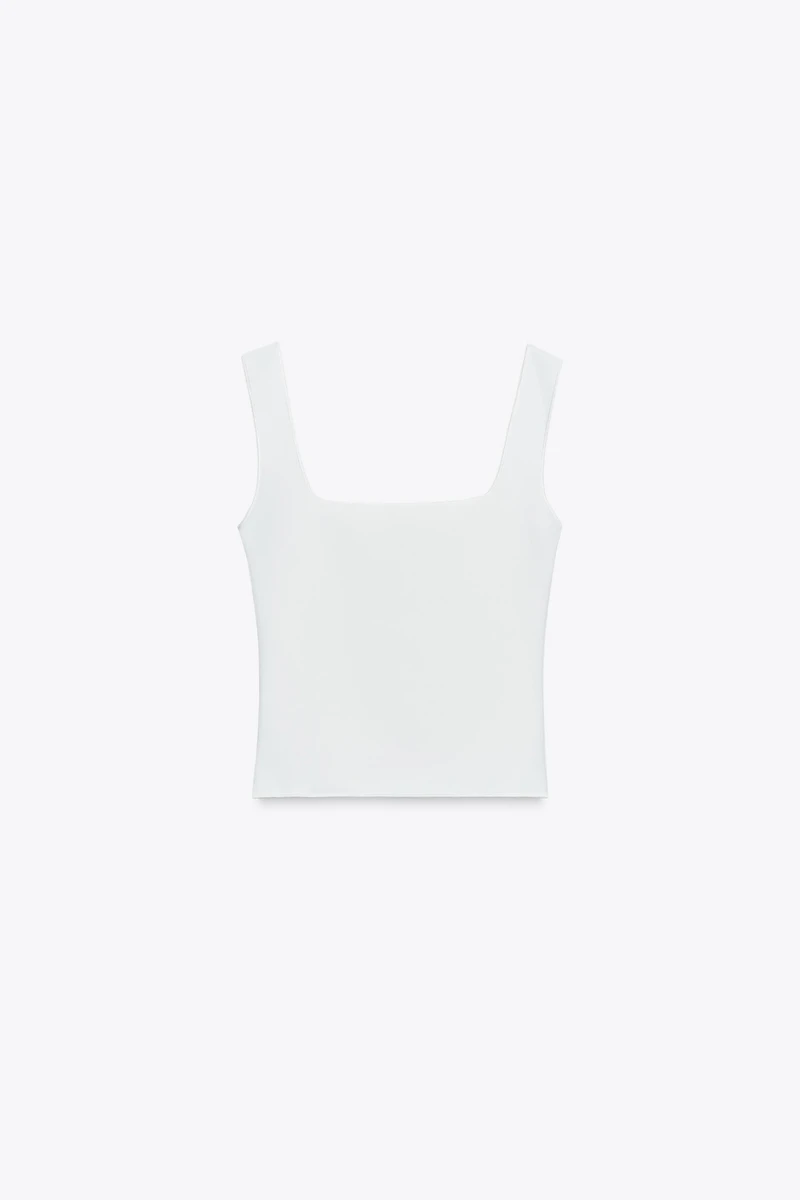 TOP STRETCH BRODERIES FLEURS