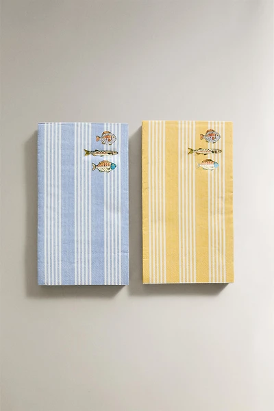FISH PRINT PAPER NAPKINS (PACK OF 30)
