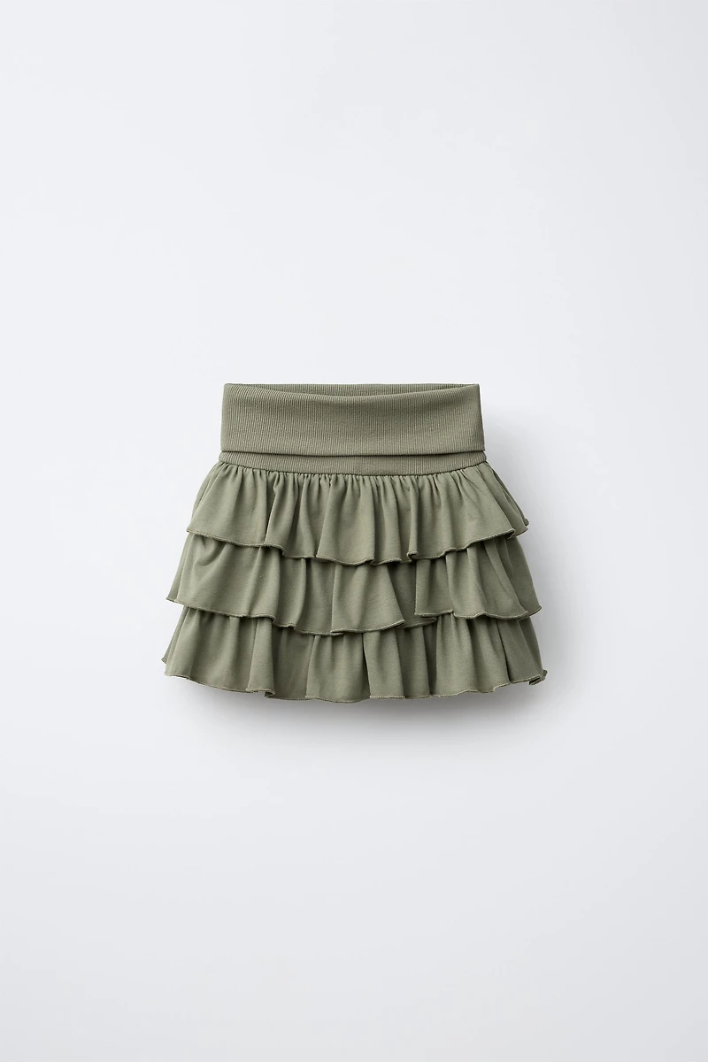 RUFFLED FOLDED-WAIST SKORT