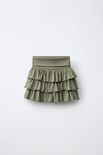 RUFFLED FOLDED-WAIST SKORT