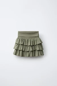 RUFFLED FOLDED-WAIST SKORT