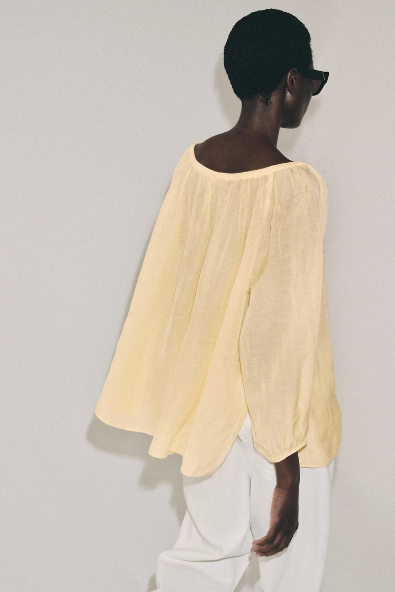 LINEN BLEND BLOUSE ZW COLLECTION