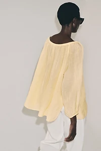 LINEN BLEND BLOUSE ZW COLLECTION