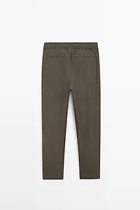 100% linen jogger fit trousers