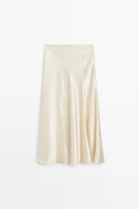 Flowing satin midi skirt - STUDIO