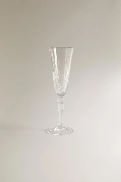 FLÛTE VERRE CRISTALLIN TAILLÉ
