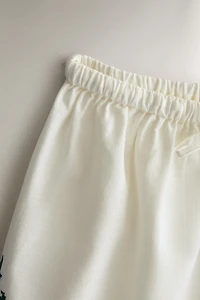 EMBROIDERED COTTON AND LINEN SHORTS