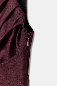 ROBE MI-LONGUE ASYMÉTRIQUE 100% LIN