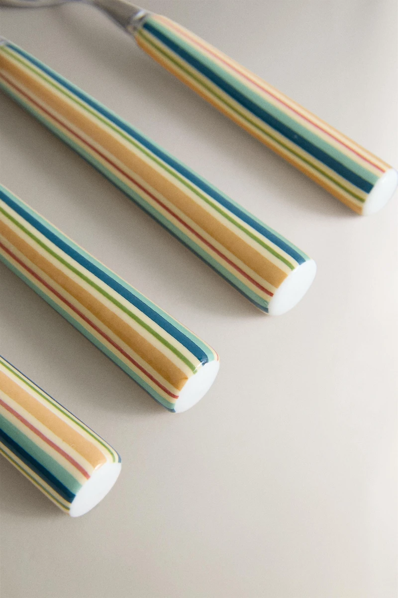 CERAMIC HANDLE FLATWARE SET (SET OF 4)