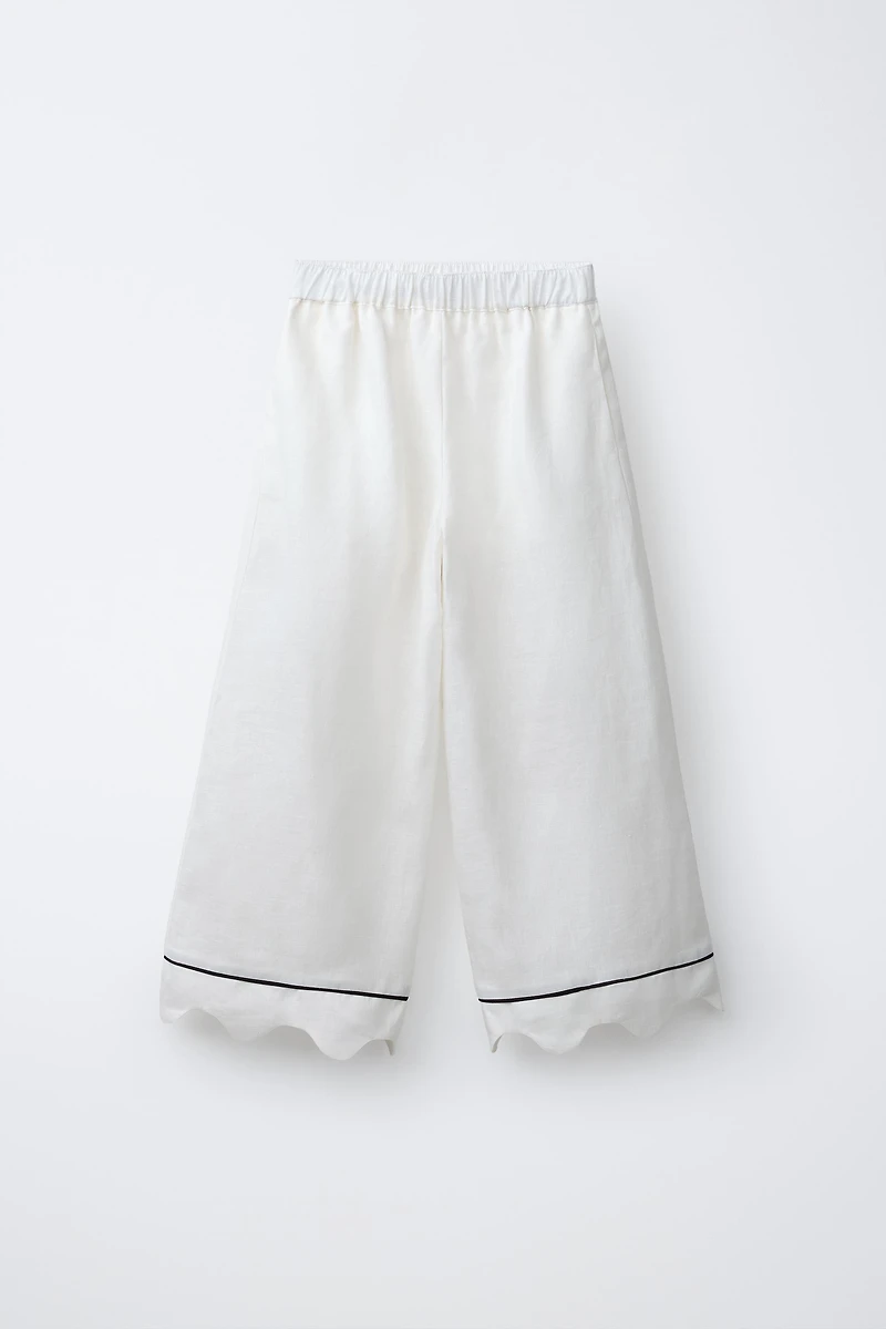 WAVE HEM WIDE LEG PANTS
