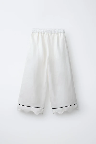 WAVE HEM WIDE LEG PANTS