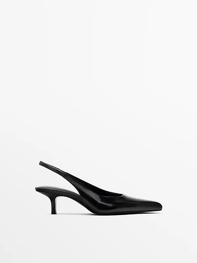 Leather high-heel mules
