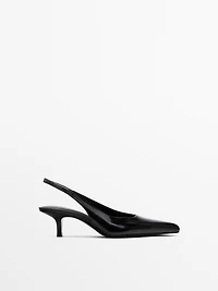 Leather high-heel mules