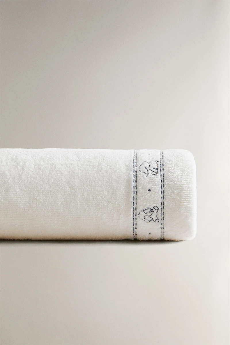 SERVIETTE DE BAIN ENFANT VELOURS ÉLÉPHANTS
