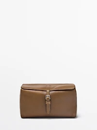 Nappa leather travel toiletry bag