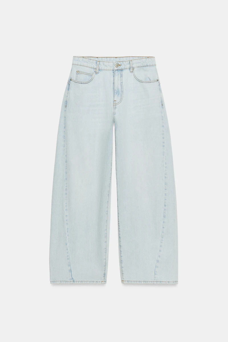 ZW COLLECTION LOOSE BARREL MID-RISE JEANS