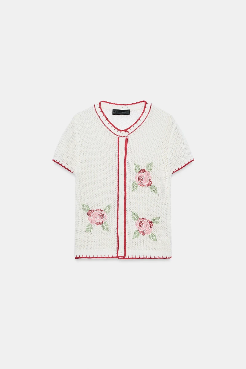 EMBROIDERED FLORAL CARDIGAN