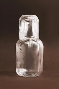 STRIPED BOROSILICATE GLASS NIGHT SET (SET OF 2)