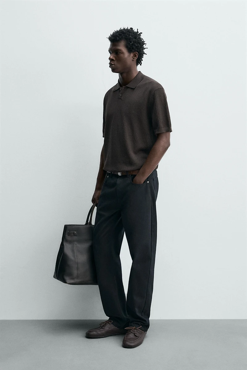 REGULAR FIT TEXTURED KNIT POLO