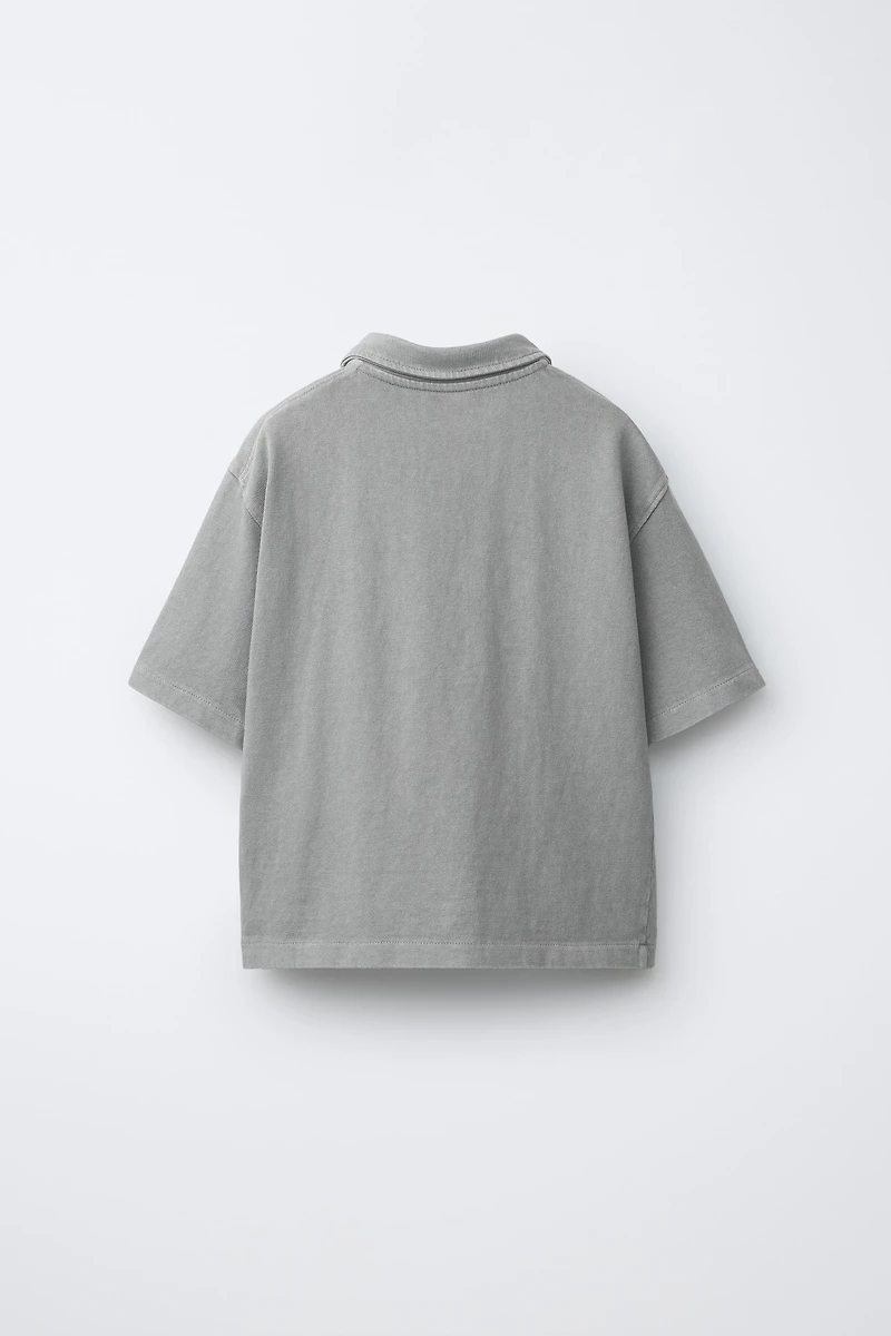 PLAIN GARMENT DYE SHIRT AND SHORTS SET