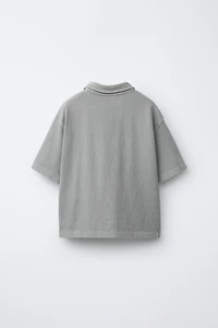 PLAIN GARMENT DYE SHIRT AND SHORTS SET