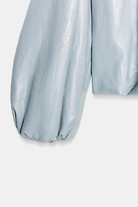 FAUX LEATHER BALLOON JACKET