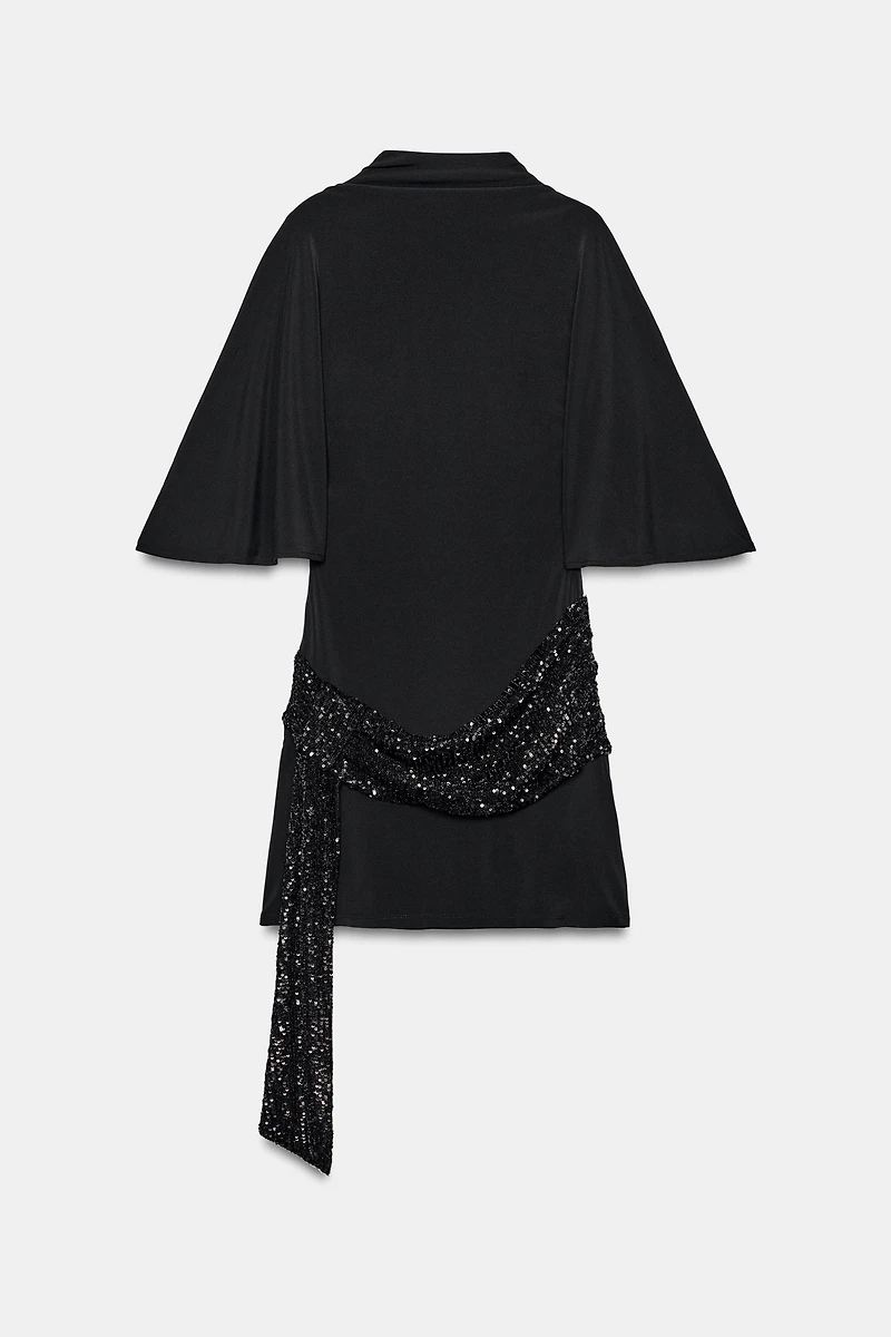 SEQUIN SASH MINI DRESS