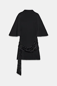 SEQUIN SASH MINI DRESS