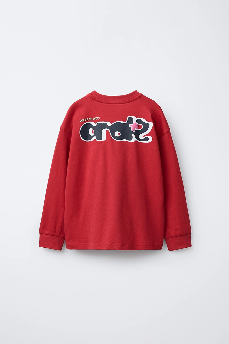 RAISED TEXT PRINT T-SHIRT