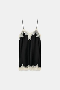 CONTRAST LACE SATIN TOP ZW COLLECTION