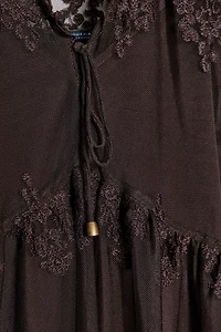 EMBROIDERED TULLE BLOUSE