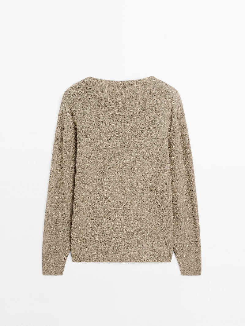 100% cotton mouliné knit sweater