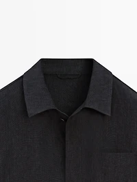 Total look linen jacket with flecked detail