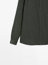 Regular fit faded linen shirt