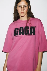 LADY GAGA WASHED EFFECT T-SHIRT