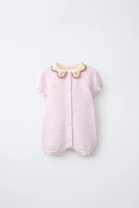 CROCHET COLLAR SHORT JUMPSUIT