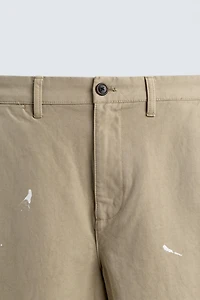 SPLASH EFFECT STRAIGHT FIT CHINO PANTS