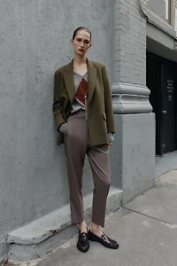 HIGH-WAISTED PLAID PANTS