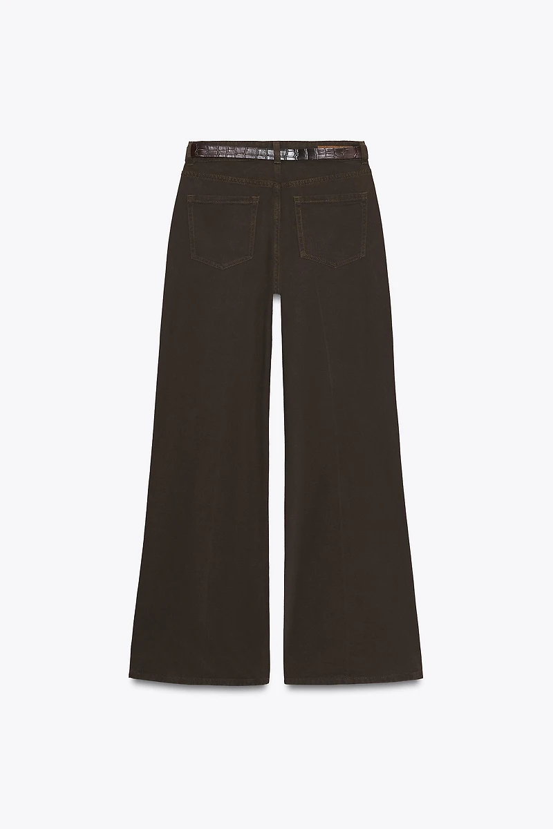 Z1975 HIGH-WAISTED WIDE LEG BELTED JEANS