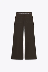 Z1975 HIGH-WAISTED WIDE LEG BELTED JEANS