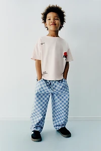 CHECKERBOARD BALLOON JEANS