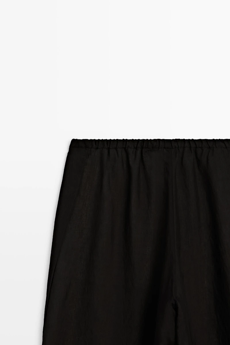 Flowing wide-leg pants with darts - co-ord