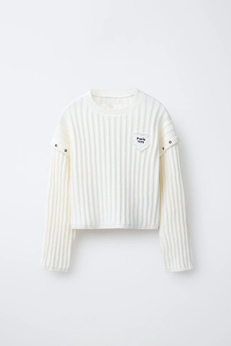 HEART PATCH KNIT JUMPER