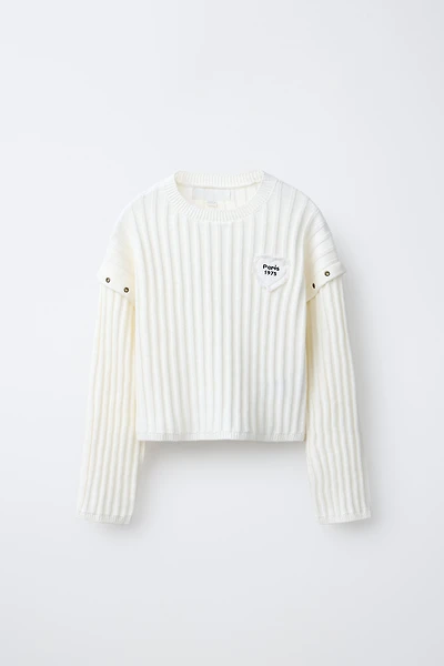 HEART PATCH KNIT JUMPER