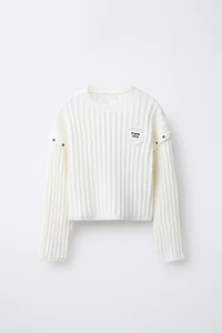 HEART PATCH KNIT JUMPER